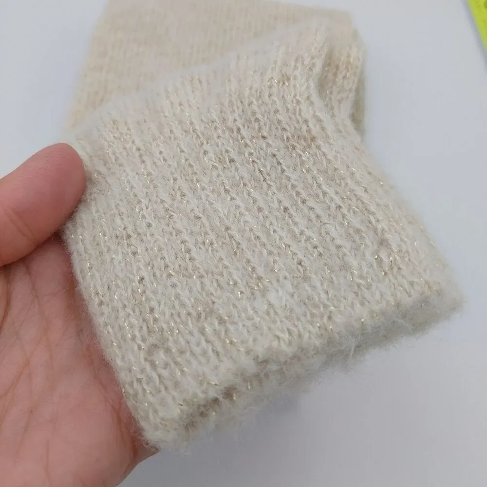 Calzedonia Women WOOL blend  Soft leg warmers Glitter Naturale/BEIGE-ONE SIZE